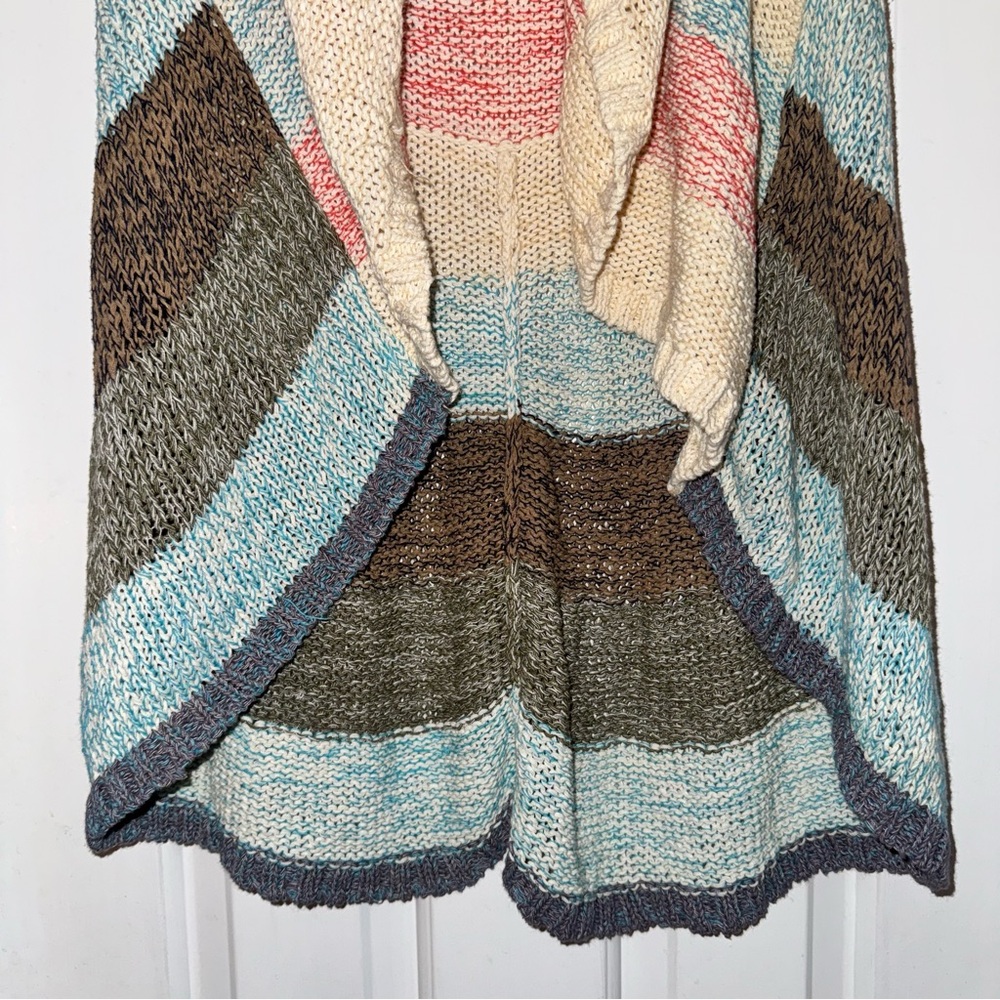 CABI Line Up Circle Vest open fit sweater vest shrug pink blue cream gray XS - Picture 6 of 10